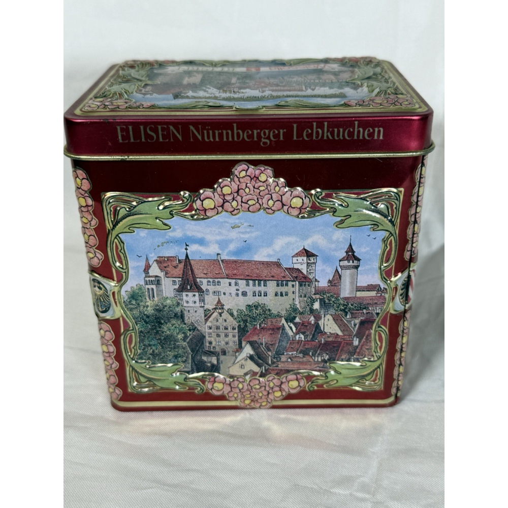 Weissella Elisen Musical Box, Empty Cookie Musical Tin, German Biscuit Tin Box